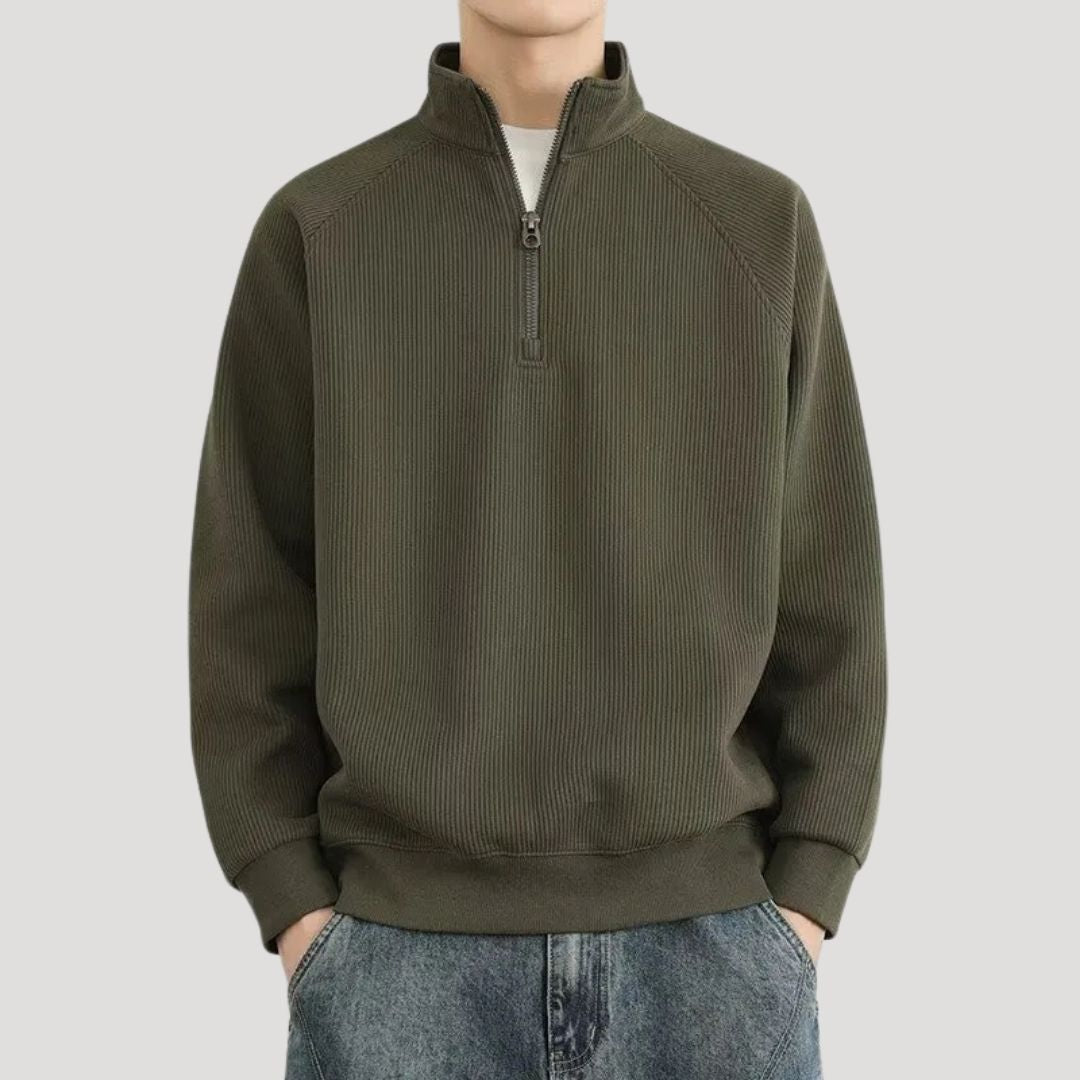 Men’s half zip knitted winter pullover jumper
