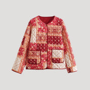 Women’s lightweight summer quilted jacket – printed boho style