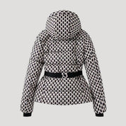 Women’s quilted waterproof belted winter puffer jacket