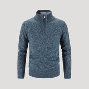 Men knit half-zip jumper