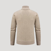 Men's zip-up knit cardigan