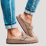 Women’s suede slip on loafers – wide fit flats