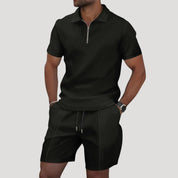 Men’s zip polo shorts co ord set