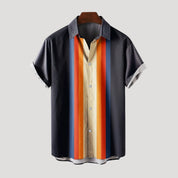 Men’s short sleeve striped patterned button shirt