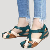 Women’s leather closed toe fisherman walking flat sandals