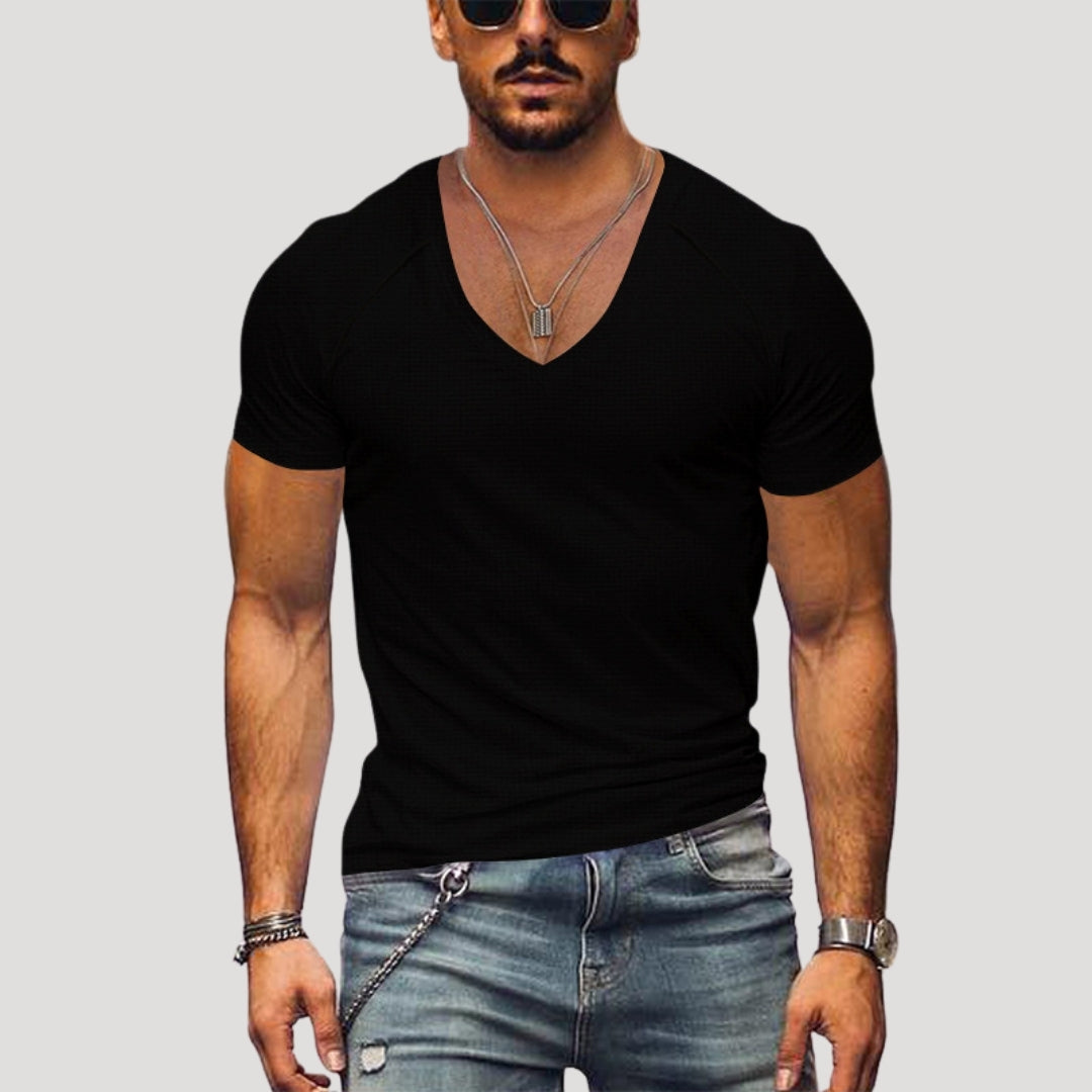 Men’s v neck fitted short sleeve t shirt