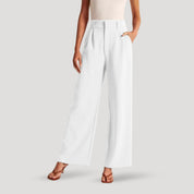 Tailored high-waist wide-leg trousers