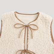Women’s sherpa fleece gilet – sleeveless cardigan style