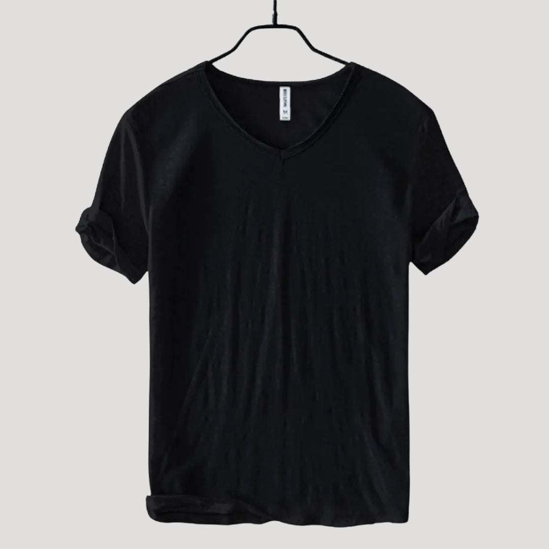 Men’s lightweight short sleeve V neck plain T shirt