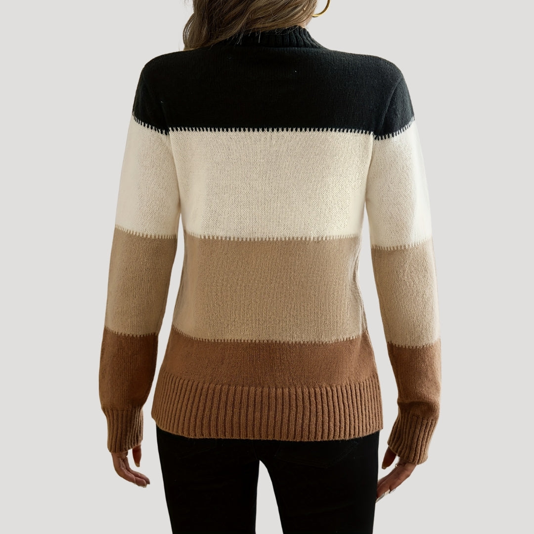 Women’s soft knit jumper lightweight striped pullover