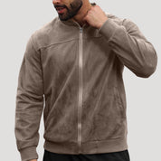 Men’s lightweight suede bomber harrington jacket