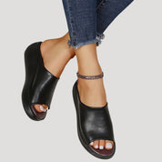 Women’s platform wedge mule open toe sandals