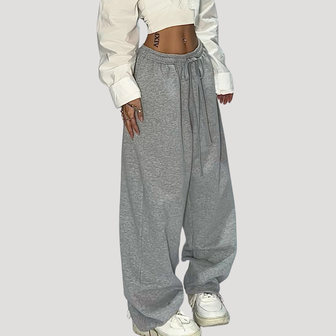 Women’s wide leg baggy drawstring jogger trousers