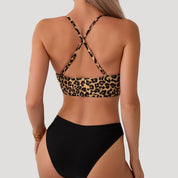 Leopard print wrap bikini set