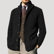 Classic knitted shawl collar cardigan