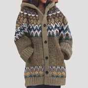 Women’s fair isle chunky knit patterned cardigan