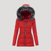 Women hooded winter puffer coat