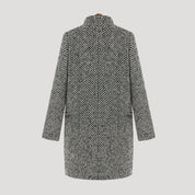 Women’s wool check double breasted long coat