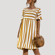 Women’s striped short sleeve mini day dress