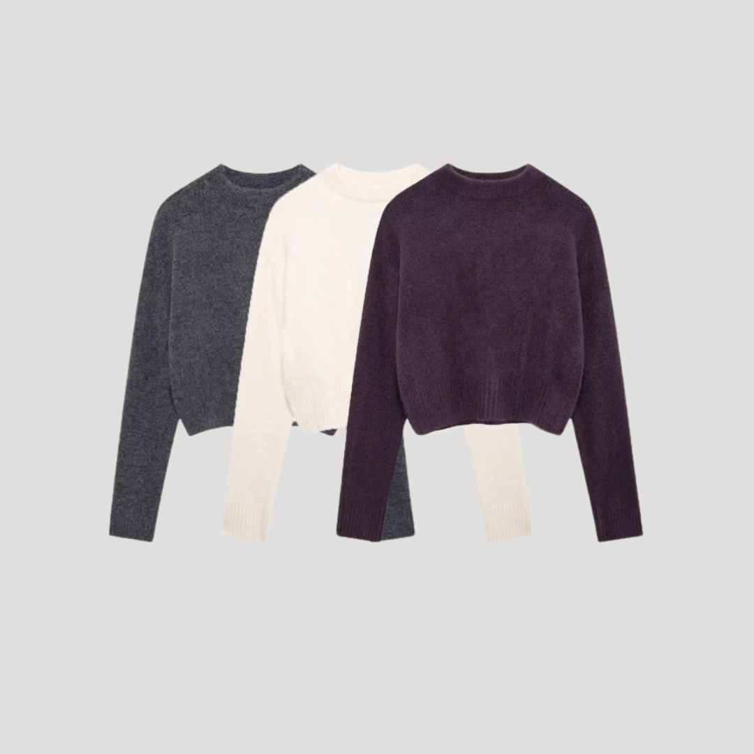 Women soft knit cropped jumper