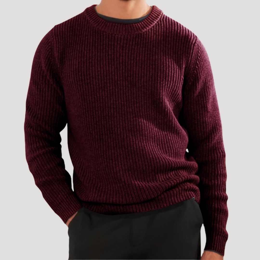 Men’s wool knit crew neck winter jumper