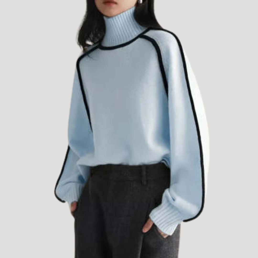 Women’s turtleneck jumper chunky knit roll neck winter sweater