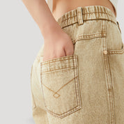 Elastic waist vintage-style jeans