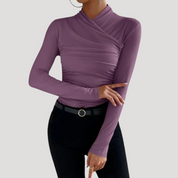 Women's ruched going out wrap top