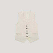 Women's linen co ord set – tailored shorts & sleeveless waistcoat