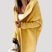 Women’s chunky knit oversized long hooded sweater