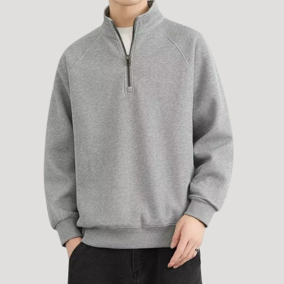 Men’s half zip knitted winter pullover jumper