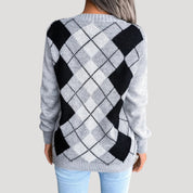 Women’s v neck knitted jumper oversized winter style