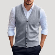 Men’s knitted waistcoat button up sleeveless jumper