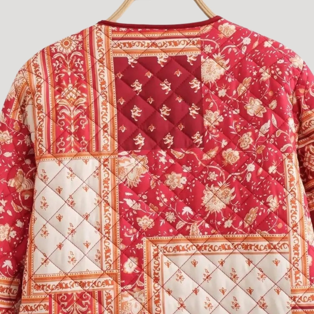 Women’s lightweight summer quilted jacket – printed boho style