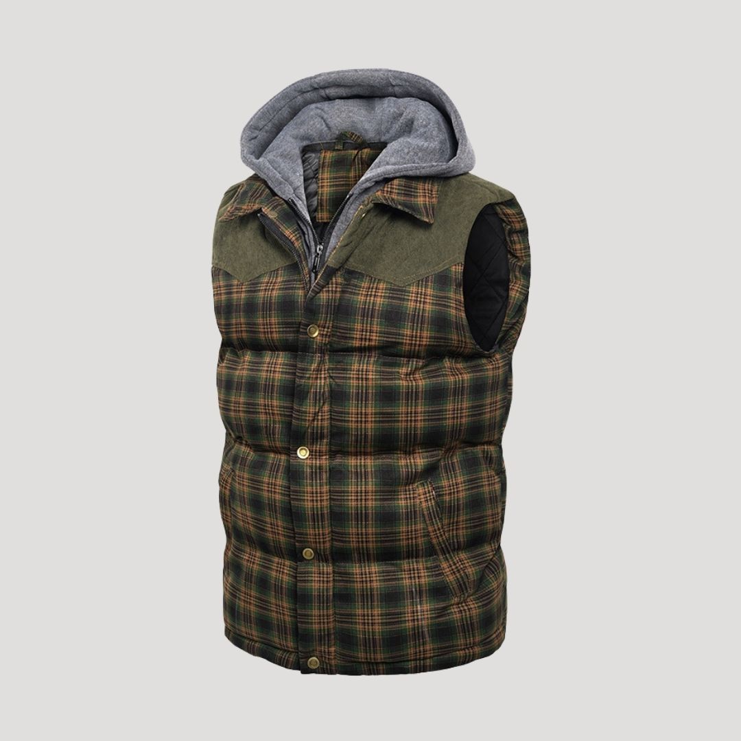 Men’s hooded padded puffer body warmer gilet