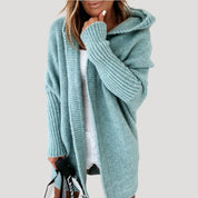 Women’s chunky knit oversized long hooded sweater