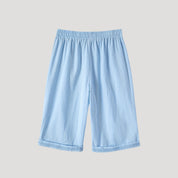 Casual drawstring knee-length button shorts