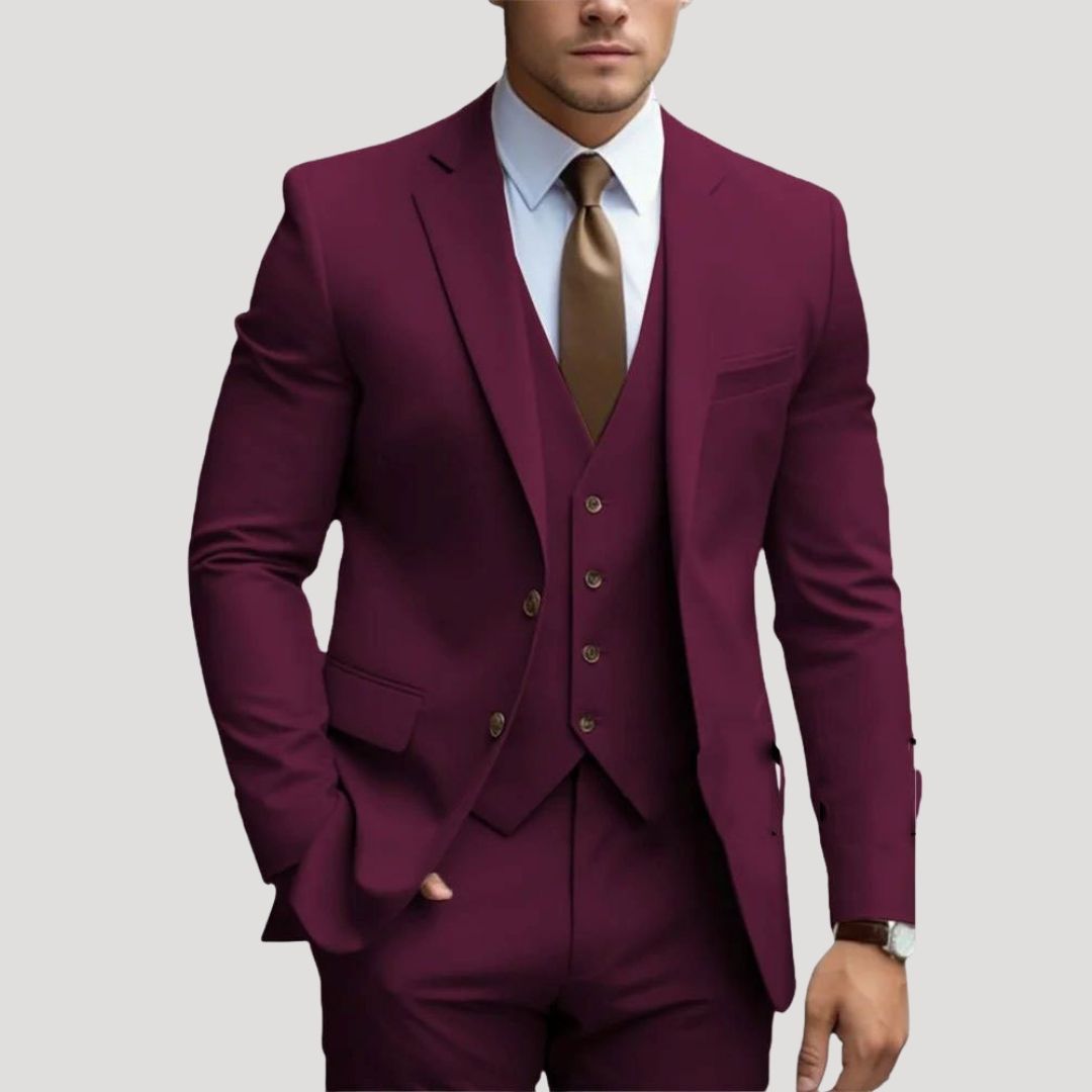 Men’s slim fit three piece wedding suit