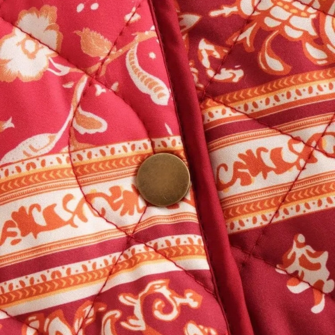 Women’s lightweight summer quilted jacket – printed boho style