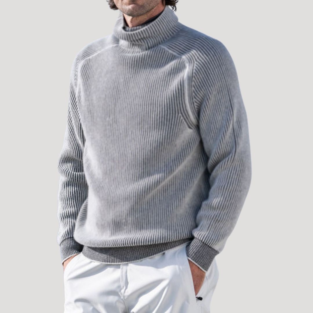 Men’s ribbed knitted winter roll neck jumper