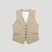 Women's linen co ord set – tailored shorts & sleeveless waistcoat