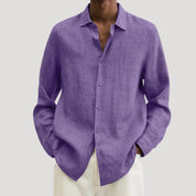 Men's summer linen shirt – long sleeve button down