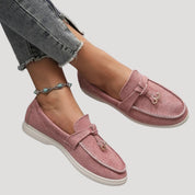 Women’s suede loafers – slip on casual flats