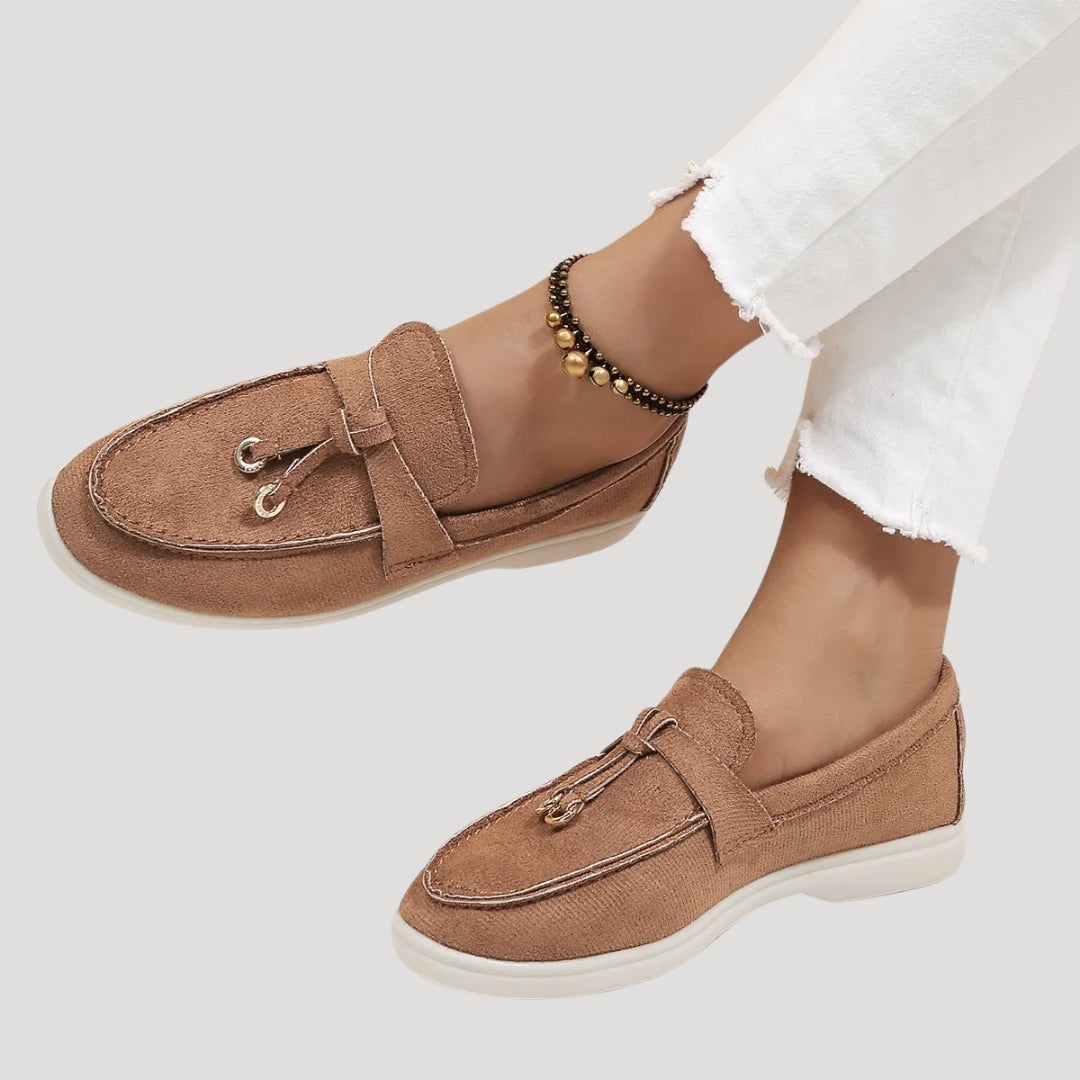 Women’s suede loafers – slip on casual flats