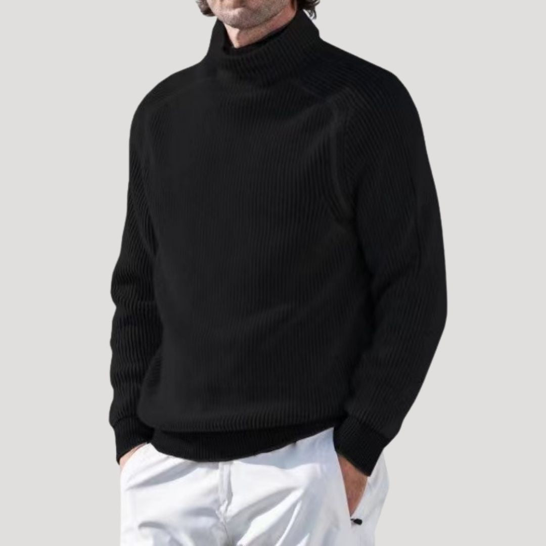 Men’s ribbed knitted winter roll neck jumper