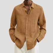 Men's summer linen shirt – long sleeve button down