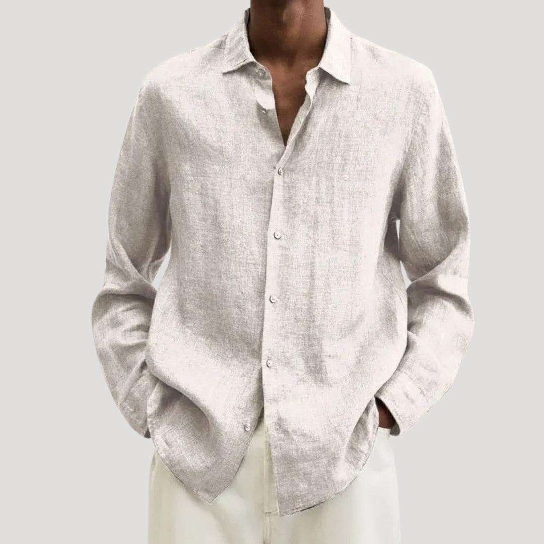 Men's summer linen shirt – long sleeve button down