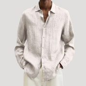 Men's summer linen shirt – long sleeve button down