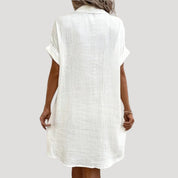 Button-down short-sleeve shirt dress