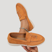 Women’s suede loafers – slip on casual flats